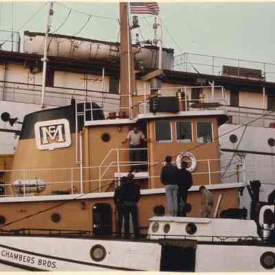 KeewatinWithTugC.jpg 2.7MB -- Tug "Amherstburg" of Ontario: RJ Peterson collection - Digital file on Jack Sheridan Drive 2021.72.02