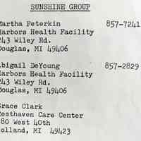          Martha Peterkin, Abigail DeYoung, Grace Clark
   
