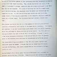          Architectural Statement Prepared by Donald Mahan, AIA, part1; The core of the Ox-Bow complex is four structures which are representative examples of Post Civil War resort building. They include the Shriber [Shriver] Inn, built in the 1860's, a caretaker's cottage, stable and shed which were constructed in the '80's When the Inn was expanded. This group of buildings was used as a summer hotel. until the mid-nineties, then abandoned after the harbor was relocated and the lumbering ran out. In 1910 the buildings were revitalized when the Ox-Bow Summer School of Painting was established in this beautiful setting of unspoiled dunes and a unique lagoon. The structures have been scarcely altered since 1890.
The original portion of, the inn is a fine example of continuing post-colonial' tradition unfettered by the nicetles of the Greek Revival vocabulary. Four-square and cupoloed, it has well proportioned voids placed within the narrow clapboards which are terminated by severe cornices and corner boards. The '80's addition has approximately the same volume as the first bullding. Although it sports a few naive Italianate pretensions in the cornice work and trim, its greatest asset is the verandas which contribute to the ambience and unify the design.
The three outbuildings were adapted in the '20's for student quarters when additional space was needed. Although they are now dubbed the White House, Lutz and the Red House, they remain recognizable as the caretaker's cottage, stable and shed.
During Ox-Bow's first fourty years 