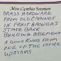          note that accompanied donation
   