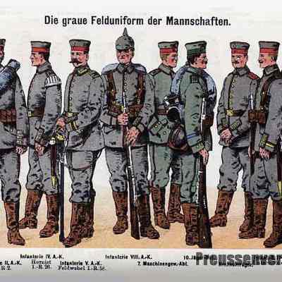 Die graue Felduniform der Mannschaften.: The gray field uniform of the teams