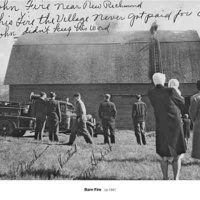 aa141BarnFire.jpg 1.3MB: John Fire near New Richmond. This fire the village never got paid for as John didn't keep his word. H. Newnham, Chas. Heistead,  M. Herbert