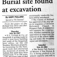          IndianBurialSite.jpg; Newspaper clipping recounting another burial accidentally disinterred in 1907.
   