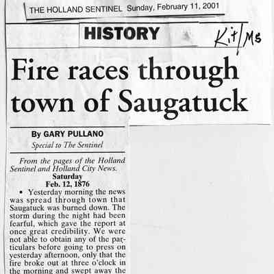 No major 1876 fires are listed in clippings listed above: Clipping from the Kit Lane collection