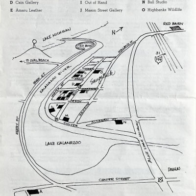 back cover July 1988 map by Dick Dexter of Dexter Gallery