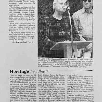 22 May 2003 Commerical Record jump: photocopy of original article "Trail leads tourists into county's history"