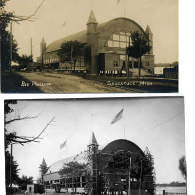 Pavilion June 1909: Pavilion two thirds done