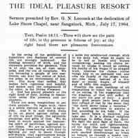 Lakeshore Chapel dedication sermon