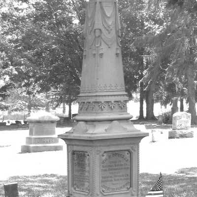 Dutcher family monument in the Douglas Cemetery.: Dutcher_monument_a