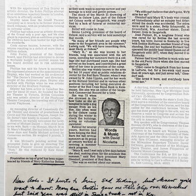Mary Kay Bettles newspaper article
