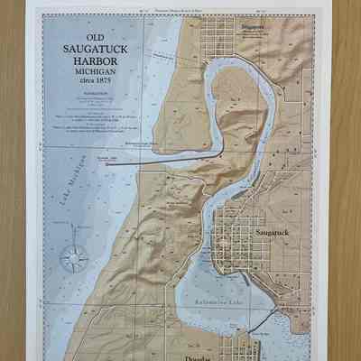 Saugatuck Harbor 1875 Map