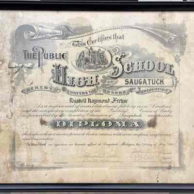Diploma, Charles Freshe 1910