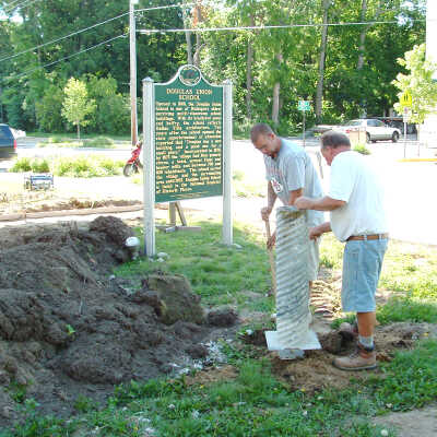 Flagpole installation