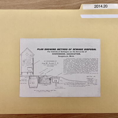 Plan for sewage disposal at Shorewood Association
