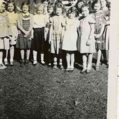 MWM-Children-CulverSt.JPG 191KB: This looks like it was taken on Culver St. Don't know why. [likely Saugatuck Fruit Exchange building, which was on Culver St. where Coghlin Park is in 2025, in background]