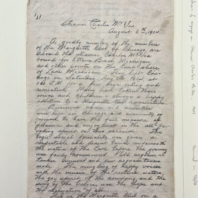 Steamer Charles McVea document, 1904