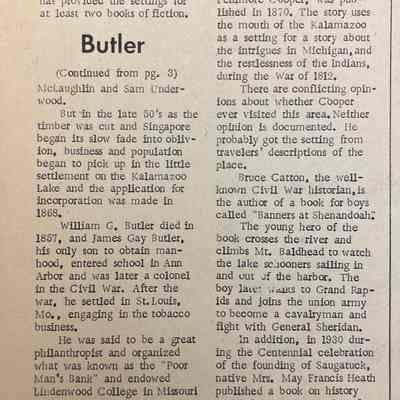 Article about Butler's life from 15 Aug 1968 Commercial Record, part 2