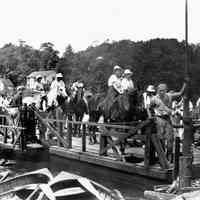 Chain Ferry Scow with horses