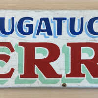          Saugatuck Ferry; Wood sign
   