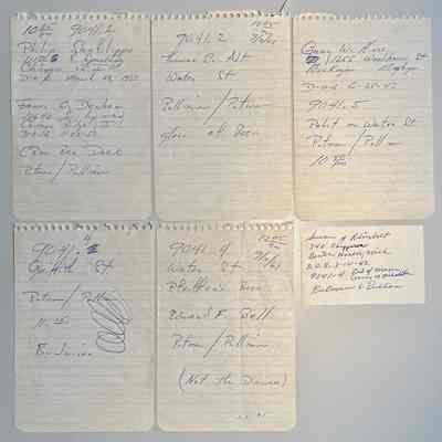 B. Pages from police officer's notebooks: Dated 1963