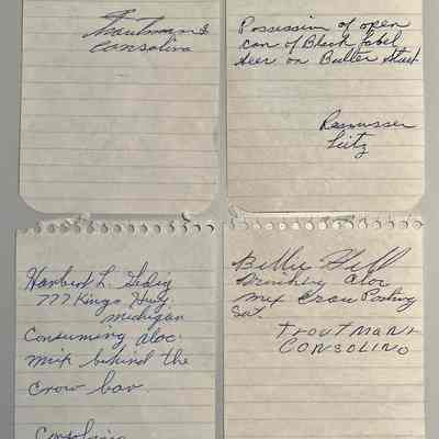 B. Pages from police officer's notebooks