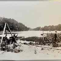 Gleasons building seawall at Moore