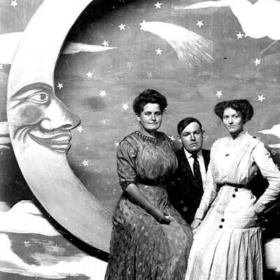 Group gets a trip to the moon with a studio photo taken by Herman Simonson.