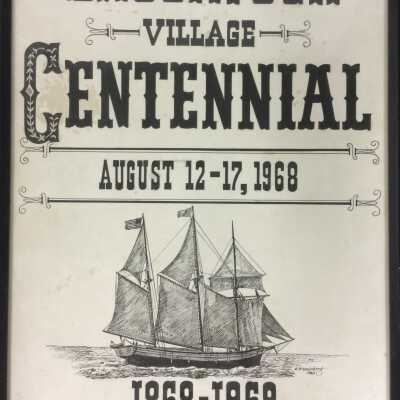Saugatuck Centennial posters, framed