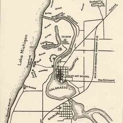MapShowingLocationOfOxbow.jpg 1.5MB: Possibly another version of the Simmons map that includes Taylor Art School on Mason Street and Blue Star Memorial Highway A-2