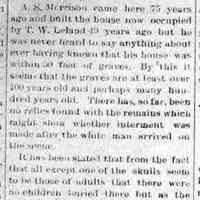          cr1907022201BonesofanUnknownPeople.jpg; Remains found during excavation for E.L. Leland's new store will be moved to the cemetery. 