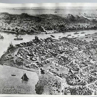 Bird's-eye view of Saugatuck Flats 1907
