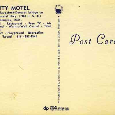 CWPC-0195AmityHotel.JPG 208KB: Amity Motel postcard from Carl Walter collection, back