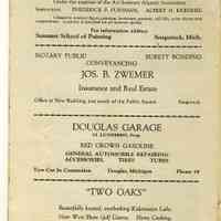          BB-DouglasBrochure-08.JPG 875KB; Summer school of painting Frederick F. Fursman, Albert H. Krehbiel, Joseph B. Zwemer, Al Lundberg Douglas Garage, Two Oaks Mrs. B.M. Tisdale
   