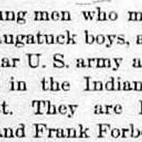          cr1891011601IndianCampaigns-3SaugBoys.jpg; Burt Court, Will Ryan and Frank Forbes serving in army Indian campaign 1891
   