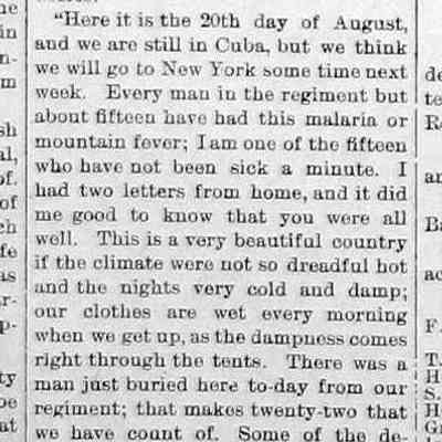 cr1898090901LetterFromCuba.jpg: In a letter to his mother, Mrs. Swan, Emery Swan describes conditions in Cuba