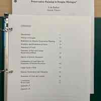          Introduction
History of Douglas
Rationales for Historic Preservation Planning
Inventory and Breakdown of Areas
Statement of Goals
Summary of Past and Current
Preservation Efforts
Survey of Historic Resources
Explanation of Legal Basis for Protection of Historic Resources
Public Sector's Role
Historic Preservation and Education
Statement of Goals and Agenda
Conclusion
Work Cited
Appendix A
Appendix B
   