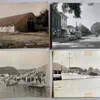          Real photo postcards front; Skating Rink, Butler Street, Bathing beach at turning basin, Yacht 