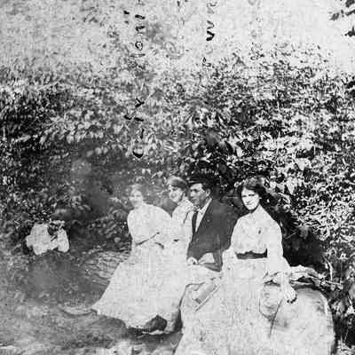 Mary Powers on a log