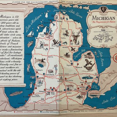 Michigan Map of eating establishments and hotels