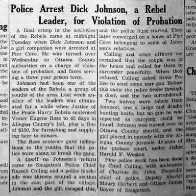 cr1959032701PoliceArrestReblLeader.jpg 100KB: Arrest of Rebels gang leader Dick Johnson in Pier Cove
