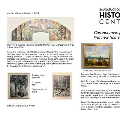 2-page flyer with information about the painting created by Eric Gollanneck