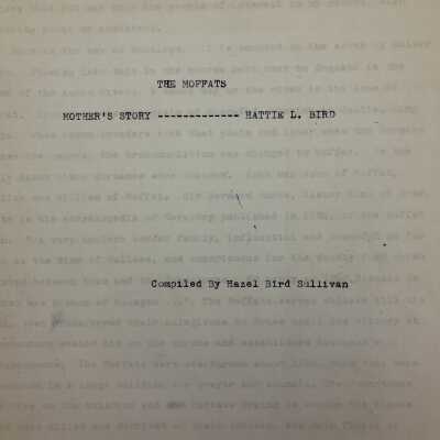 The Moffats - Mother's Story compiled by Hazel Bird Sullivan