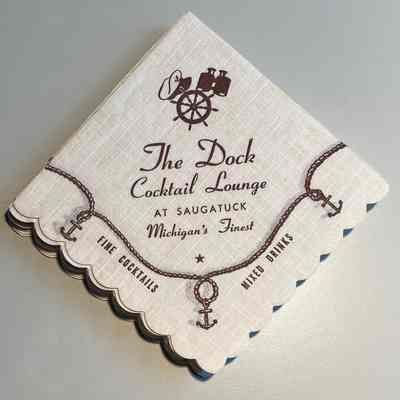 Dock Cocktail Lounge napkins