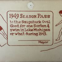 Season Pass to the Saugatuck Oval Postcard 1949