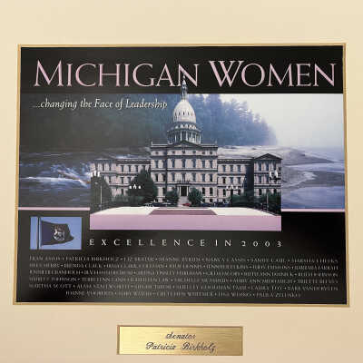 Patty Birkholz plaques and awards
