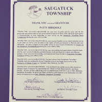          I. Saugatuck Township for service 1972-1992; For Saugatuck Township Parks Commission service 1972-1980, Board Trustee 1980-1984, Township Treasurer 1984-1992,
   