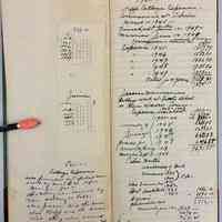          Children's educational expenses tally from page one of the1950-1952/57 ledger
   