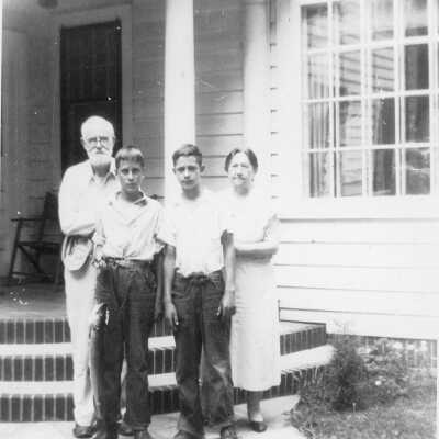 Rastall family "Grandpa, twins Bert and Ed, Nanner"