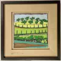          Pastel flaking off surface visible on mat, November 2024.
   