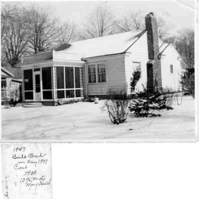 Heathcote.jpg 832KB 525 Butler St. Photo Feb. 25, 1952 (smaller image at bottom is from back of photo): May Heath and the Homes named "Heathcote"

May Francis Heath was born in a home on Butler street across from her grandparents Morrison. The building at 134 Butler was later to become known as "The Elms" hotel, named for the Elm tree in front which May wrote her grandfather planted when she was born.

At the time of her marriage to Doc Anderson Heath in 1895, she went to live in the home of his widowed mother at 607 Butler Street. In Oct. 1903 the Commercial Record talks about Doc moving the family to his farm on "the State Road", but by 1907, when Doc built the "Heath Block" at 306 Butler, the young family moved into the rooms above the Bird Drug Store.

A special move came when they built their home up on the hill at 336 Hoffman Street in 1929. It was to be called "Heathcote", which means "Heath's cottage" in Scottish. There they lived for the next 16 years. The home became a center for family and community social activities. Eventually the aging Heaths were finding a two story home and the steep hill to the village getting a bit much. On Jan. 8, 1946 they bought a one story home at 525 Butler from Norma Blaine for $6500. Apr. 18, 1946 they sold the home on Hoffman to Bud and Ruth Edgcomb for $9000. They moved into the Blaine home on Apr. 27, 1946. The "Heathcote" sign quickly went up. Doc died there Feb. 9, 1947. May was to live in this home until her death in 1961.

Great Grandson Bill Bleeker writes: "After the depression May said there should always be a house in Saugatuck named Heathcote for "wayward souls" in the family. I guess I'm the last wayward soul left. During the depression my grandfather and family had to live in Heathcote until he could find a job which took a couple of years. May did not want any member of the family, down on their luck, to be homeless. My cousin Lucille also stayed with May during that time. She gave a small (very small) trust to pay for up-keep of the house after she died."

Bill's grandparents Ted and Frances Heath lived in the Butler street home until 1980, then passed it on to their daughter Ann Bleeker and her husband. In 1994 it came to Bill. Bill and his wife Barb sold it in 2005 and bought the Crawford-Hungerford home at 404 Griffith Street. Bill writes "I felt a lot of guilt, but then my cousin Lisa said 'Nanan probably would of sold a long time ago.' " The "Heathcote" sign is still up in Saugatuck, now on Griffith Street--- the tradition continues.

Bill Bleeker and the Heathcote Sign

***********************************************************************

This series on Saugatuck Historian May Francis Heath (MFH) will continue until the 50th anniversary of her death in September, 2011. The MFH Study Group continues to seek information, documents, photographs of May, her paintings, and personal recollections of Mrs. Heath. If you have any to share contact: Chris Yoder at 857-4327 or Marsha Kontio at 616-566-1239.

************************************************************************